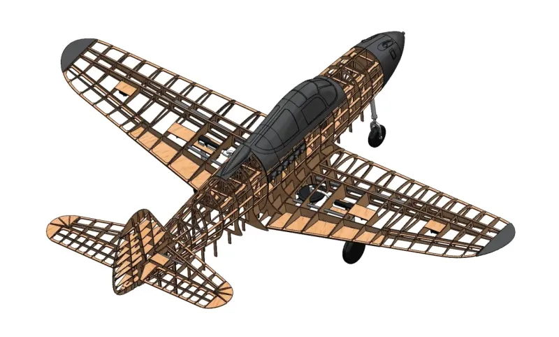 Preview: Bell P39 Aircobra 2320 mm Lasercut Baukasten