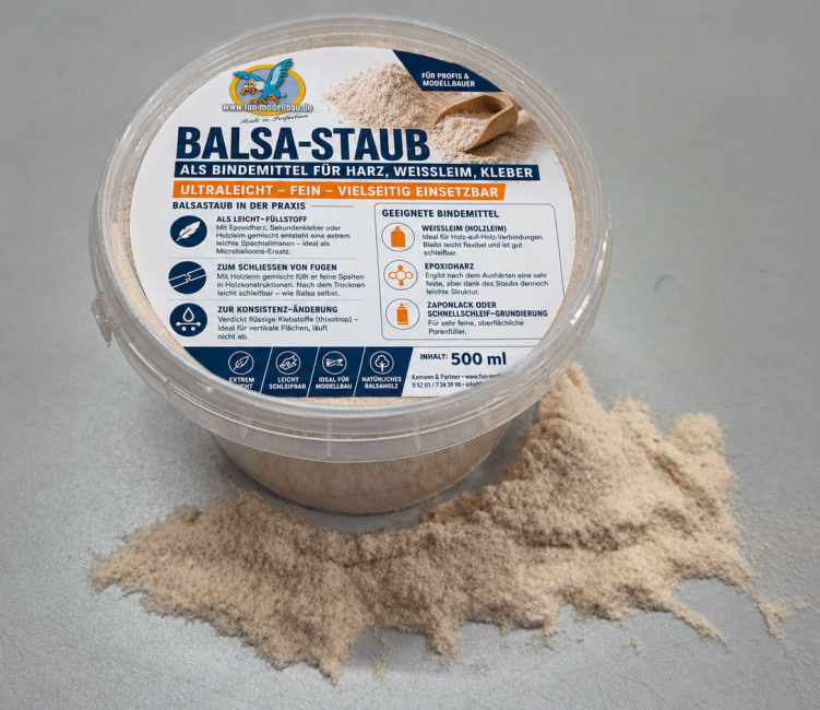 Balsa Wood Dust Binder for White Glue, Resin, and Adhesives, 500ml