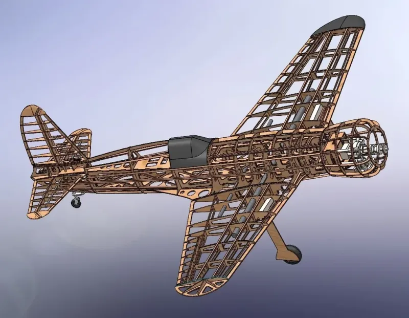 Preview: 1/6 Scale Hughes H-1 Racer Lasercut Baukasten