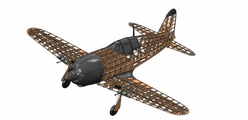 Preview: Mitsubishi J2M Raiden 2478 mm Lasercut Baukasten