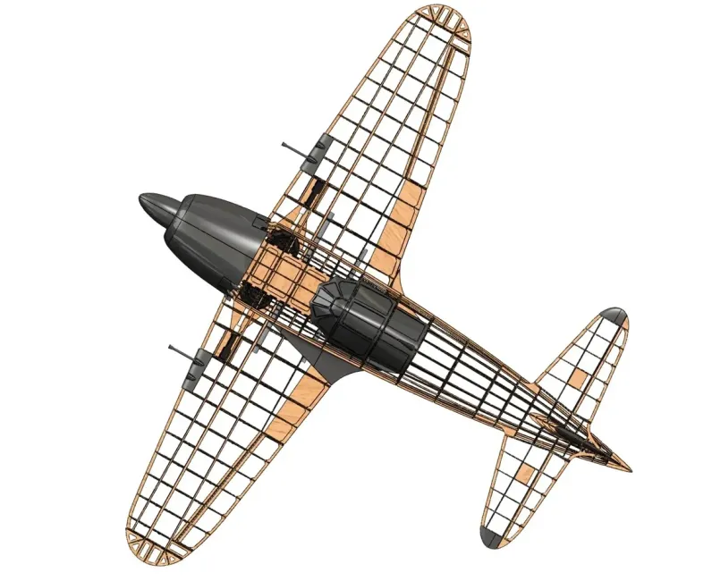 Preview: Mitsubishi J2M Raiden 2478 mm Lasercut Baukasten