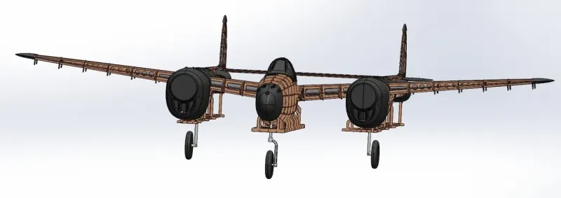 Preview: Lockheed P-38 Lightning 2265mm Lasercut Baukasten