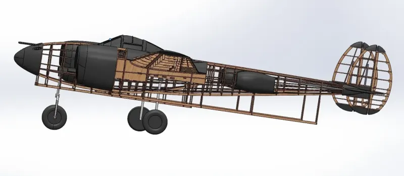 Lockheed P-38 Lightning 2265mm Lasercut Baukasten