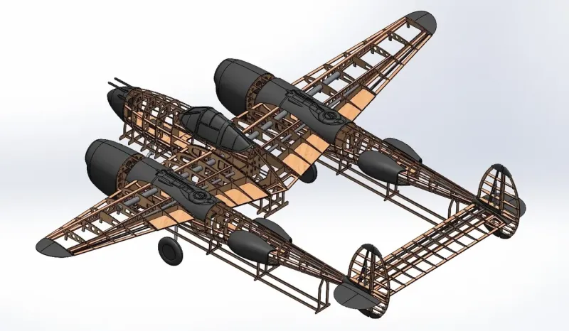 Lockheed P-38 Lightning 2265mm Lasercut Baukasten