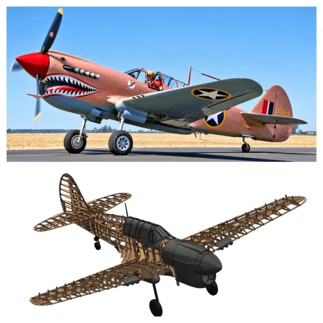 1/5 Curtiss P40-N Warhawk 2264mm Lasercut Baukasten