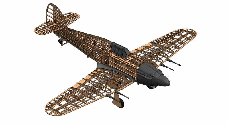 Preview: Hawker Hurricane 2000 mm Lasercut Baukasten