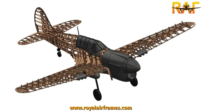 1/5 Curtiss P40-N Warhawk 2264mm Lasercut Baukasten
