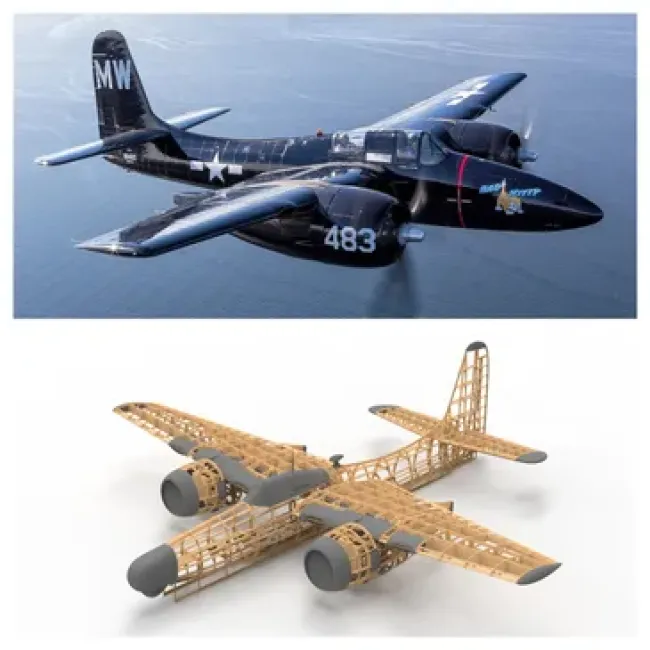 F7F-3N & F7F-3P Tigercat 1/6 Scale Lasercut Baukasten
