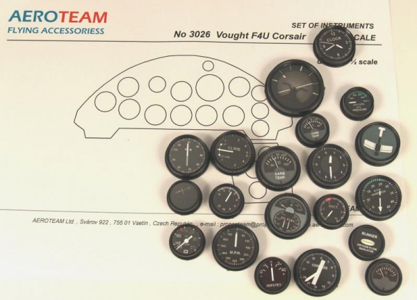 1/5 Cockpit Instrumente Vought F4F Corsair