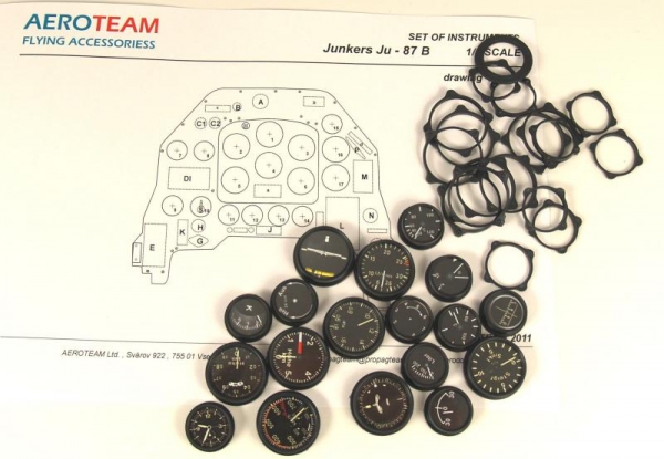 1/5 Cockpit Instrumente Junkers Ju - 87 Stuka