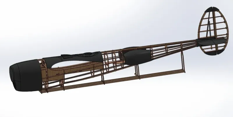 Lockheed P-38 Lightning 2265mm Lasercut Baukasten