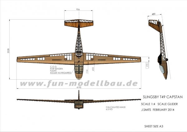 Slingsby T49 CAPSTAN 1/4 4195 mm