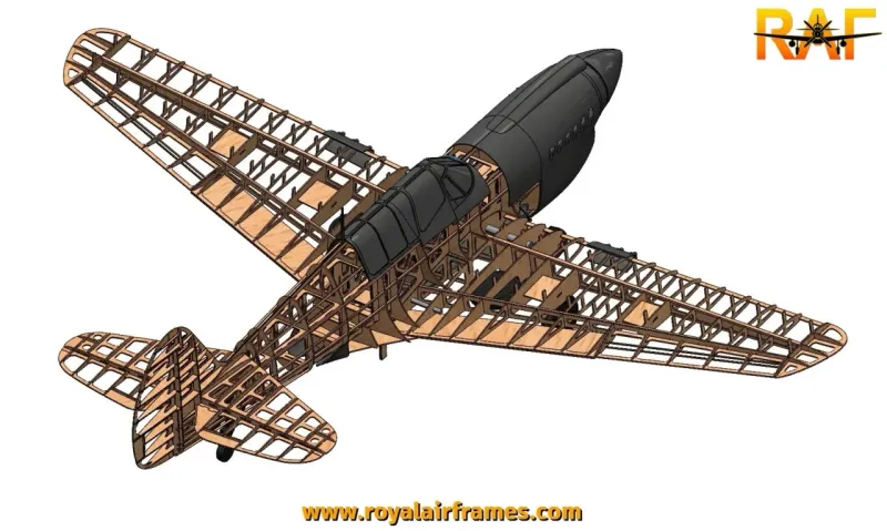 1/5 Curtiss P40-N Warhawk 2264mm Lasercut Baukasten