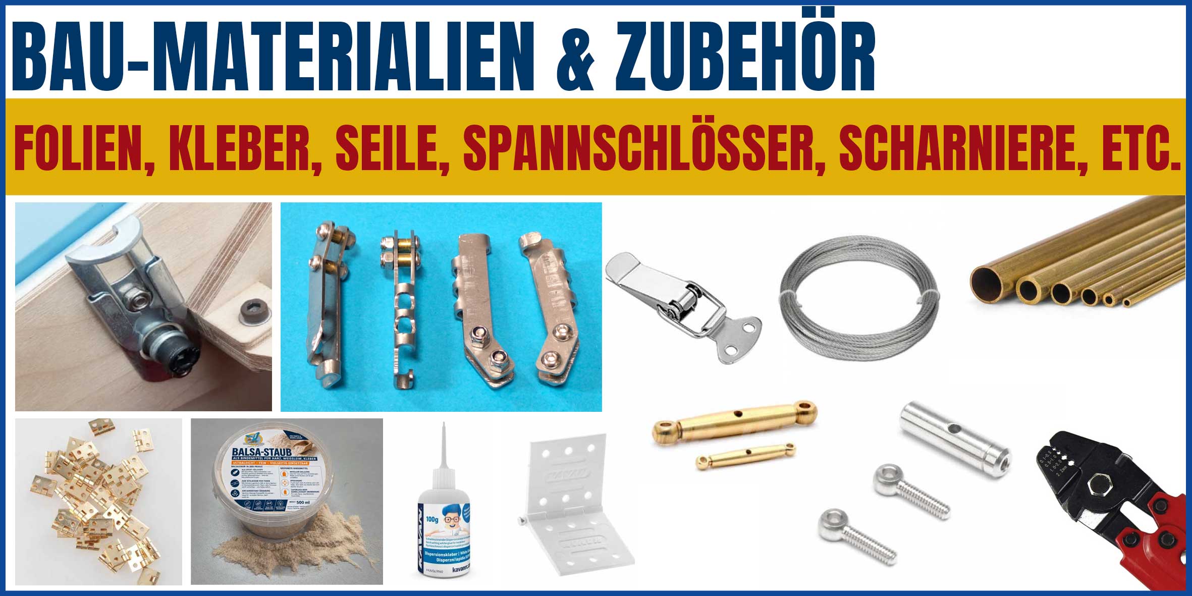 Baumaterialien für Holzmodellbauer
