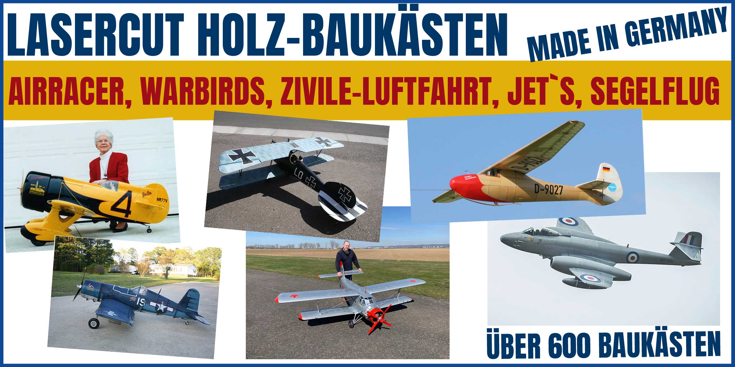 Holzbaukästen für Modellflugzeuge
