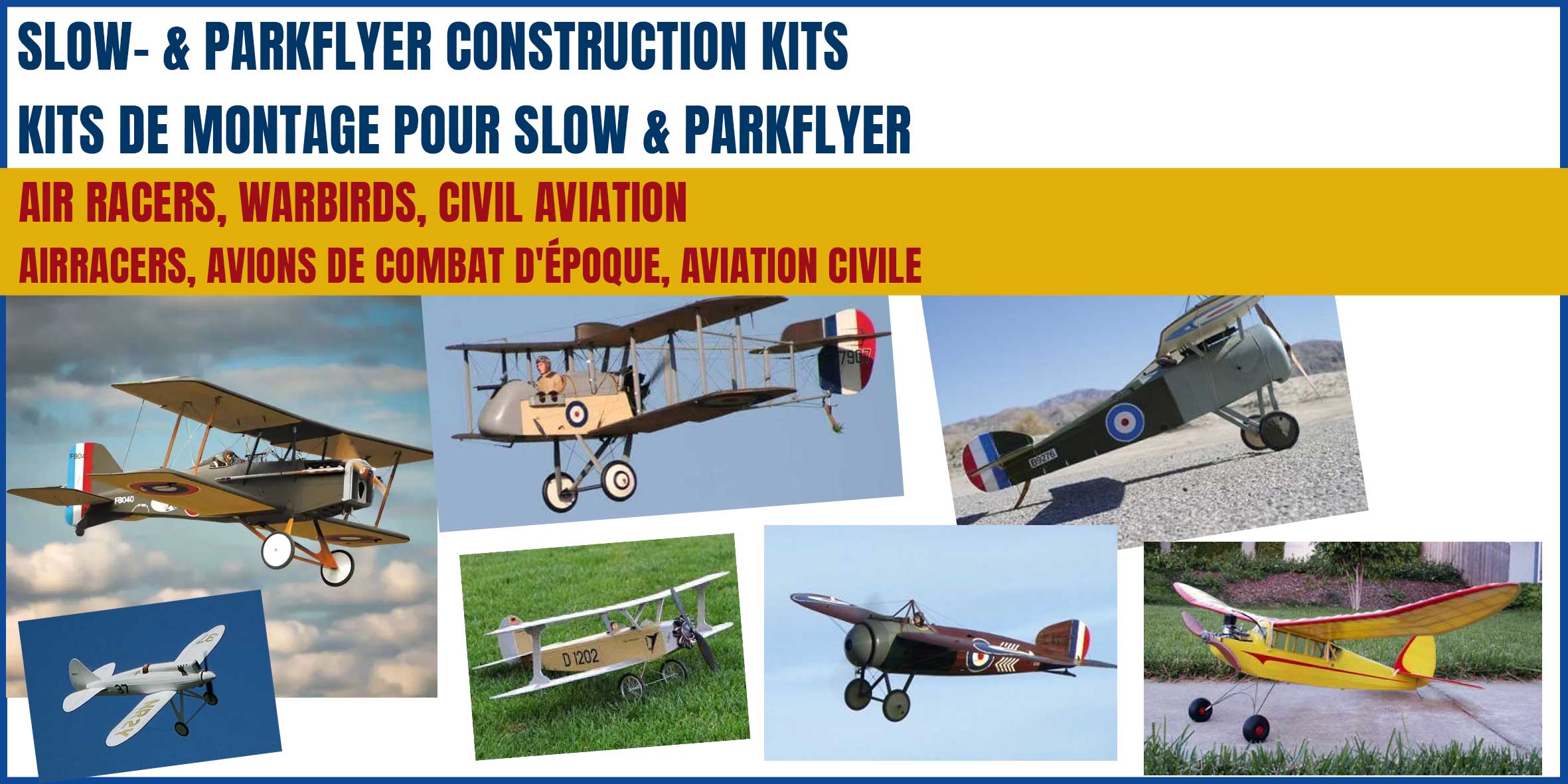 Slow- Parkflyer kits, kits en bois lasercut